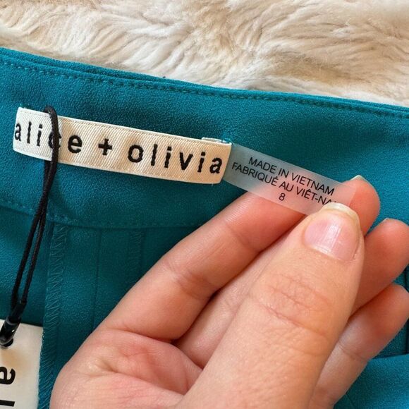 Alice + Olivia Turquoise Wide Leg Pants - Picture 4 of 9